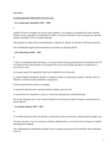 HISTORIA EL REINADO DE FERNANDO VII 1814−1833 F