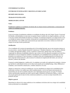 UNIVERSIDAD NACIONAL CENTRO DE INVESTIGACI&Oacute;N Y DOCENCIA EN EDUCACION DIVISI&Oacute;N EDUCOLOGIA TRABAJO INVESTIGACI&Oacute;N