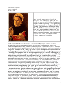 Santo Tomas de Aquino Doctor de la Iglesia (1225 − 1274)