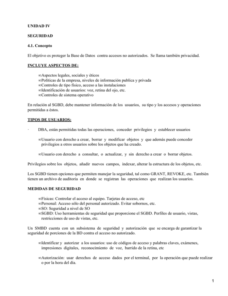 Seguridad En Bases De Datos