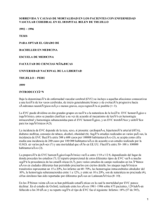 Sobrevida y causas de mortalidad en los pacientes con enfermedad vascular cerebral