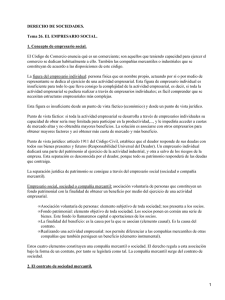 DERECHO DE SOCIEDADES. Tema 26. EL EMPRESARIO SOCIAL.