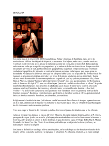 BIOGRAFIA Sor Juana Inés de la Cruz (1651−1695) Juana Inés de...