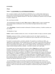 ECONOMÍA 2ºBach. TEMA 1 : LA ECONOMIA Y LA ACTIVIDAD ECONOMICA 1.1−