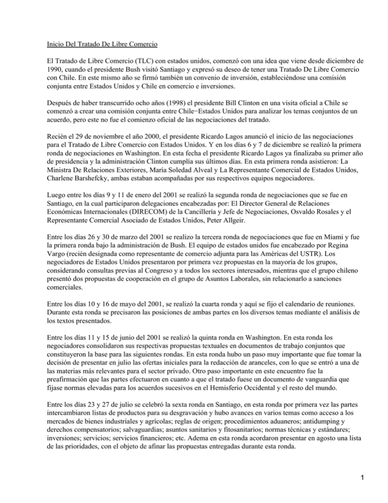 TLC (Tratado de Libre Comercio) en Chile
