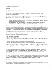 DERECHO CONSTITUCIONAL I Tema 16 TRATADOS INTERNACIONALES.
