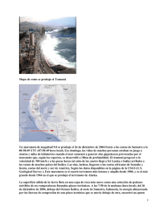 Mapa de como se produjo el Tsunami