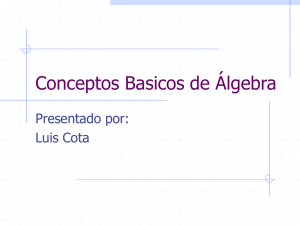 Conceptos Basicos de Álgebra Presentado por: Luis Cota