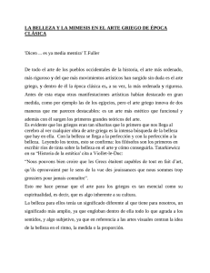 LA BELLEZA Y LA MIMESIS EN EL ARTE GRIEGO DE... CLÁSICA  'Dicen ... es ya media mentira' T.Fuller