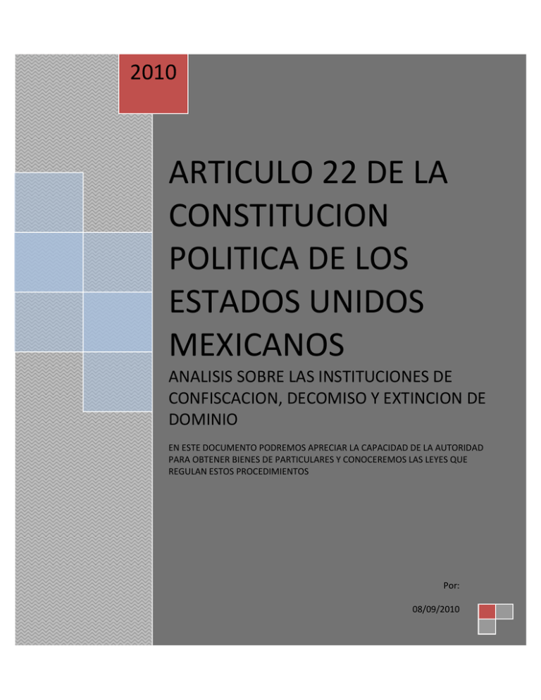 Articulo 22 de la Constitución Mexicana