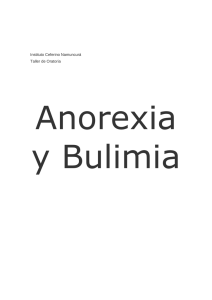 Anorexia y Bulimia  Instituto Ceferino Namuncurá