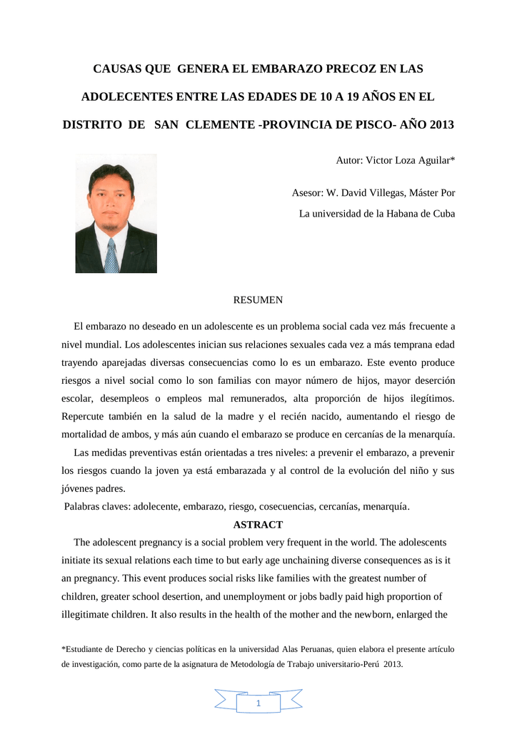 Causas De Embarazo Precoz En Adolescentes