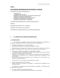Ciencias psicosociales aplicadas a la salud