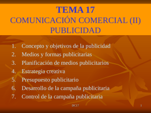 TEMA 17 COMUNICACIÓN COMERCIAL (II) PUBLICIDAD