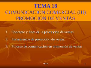 TEMA 18 COMUNICACIÓN COMERCIAL (III) PROMOCIÓN DE VENTAS