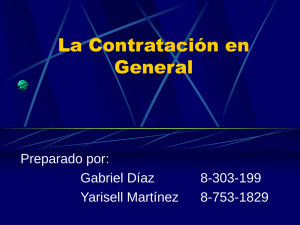 La Contratación en General Preparado por: Gabriel Díaz