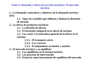 Demanda y oferta de servicios tur&iacute;sticos