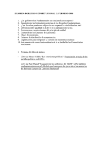 EXAMEN: DERECHO CONSTITUCIONAL II. FEBRERO 2006