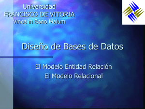 Diseño de Bases de Datos El Modelo Entidad Relación El Modelo Relacional Universidad
