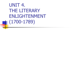 UNIT 4. THE LITERARY ENLIGHTENMENT (1700-1789)