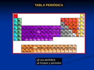 TABLA PERIÓDICA  Ley periódica  Grupos y períodos