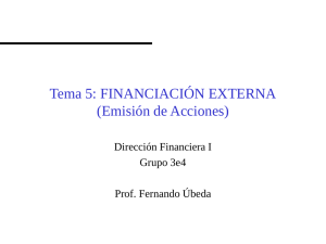 Financiación externa: emisión de acciones