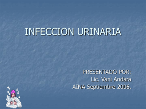 INFECCION URINARIA PRESENTADO POR: Lic. Vani Andara AINA Septiembre 2006.