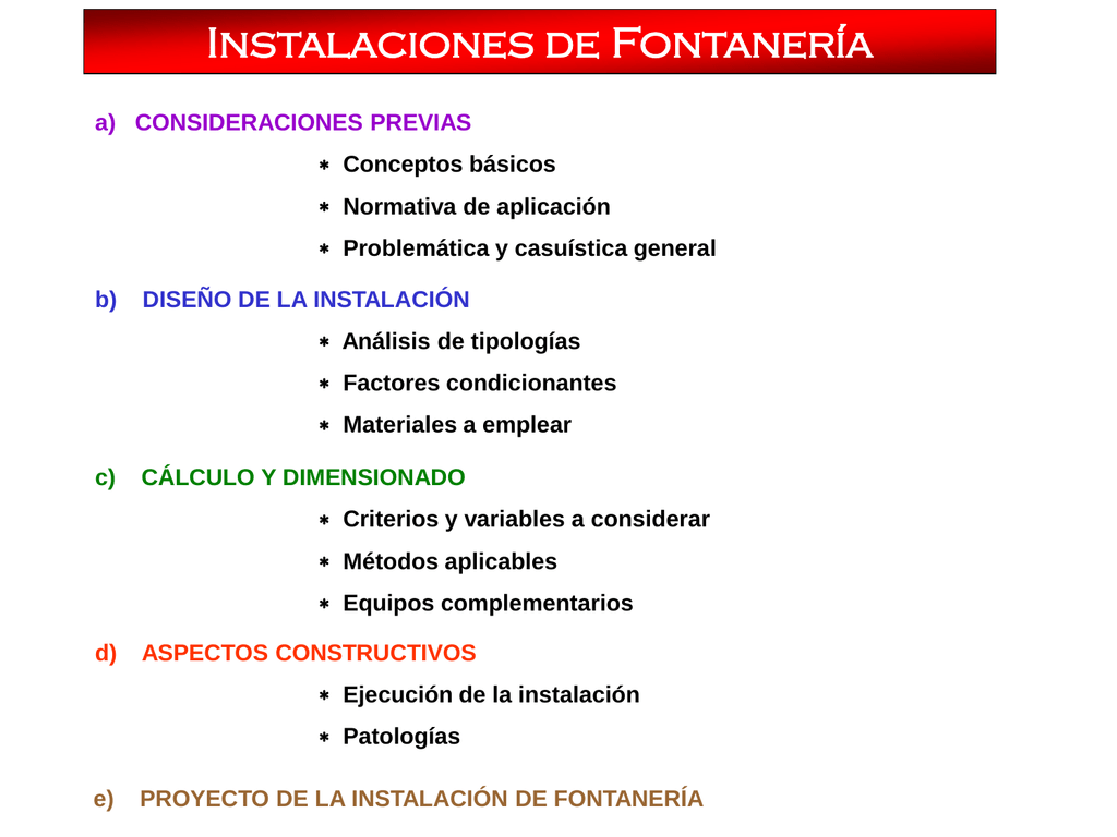 Instalaciones De Fontanería