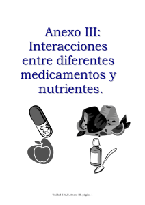 Interacciones entre diferentes medicamentos y nutrientes