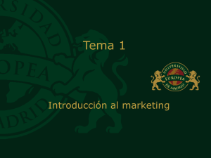 Tema 1 Introducción al marketing TÍTULO GENÉRICO
