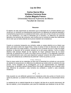 Ley de Ohm Carlos García Silva Viridiana Carmona Sosa -Carlos Magaña Franco-