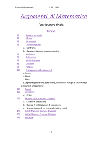 Argomenti  Indice ( per la prova finale)