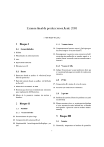 Examen final de producciones.Junio 2001 1 Bloque I 14 de mayo de 2002