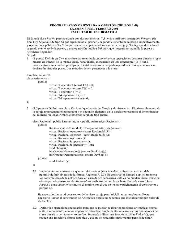 Programación Orientada A Objetos (Grupos A-B)