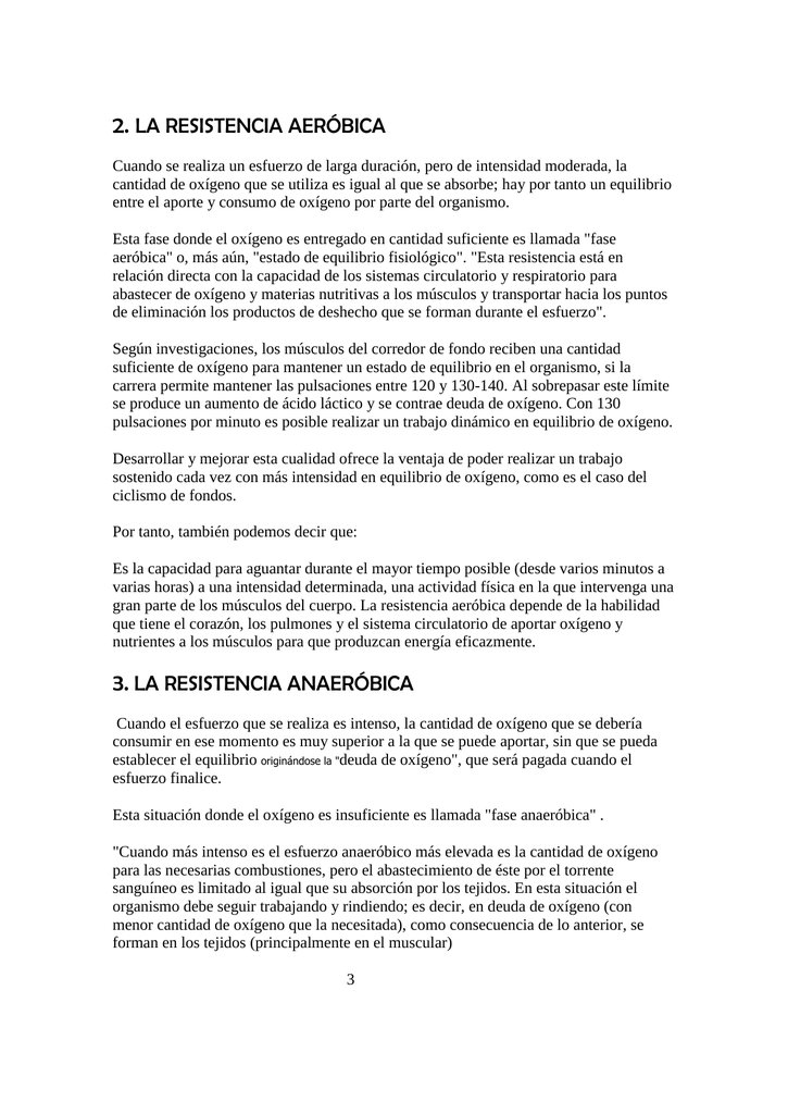 Ejercicios de resistencia aerobica lactica