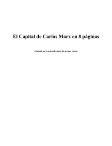 Resumen del primer tomo de El Capital