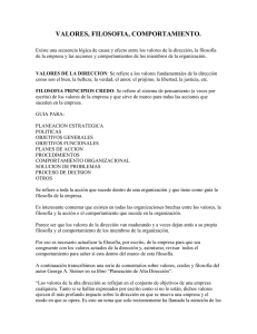 VALORES, FILOSOFIA, COMPORTAMIENTO