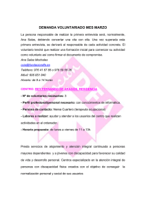 DEMANDA VOLUNTARIADO MES MARZO
