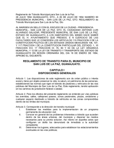 Reglamento de Tr&aacute;nsito San Luis de la Paz, Gto