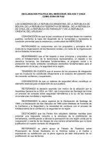 DECLARACION POLITICA DEL MERCOSUR, BOLIVIA Y CHILE