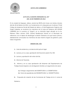 JUNTA DE GOBIERNO ACTA DE LA SESIÓN ORDINARIA No. 547