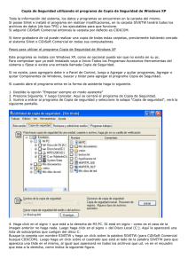Copia de seguridad de los datos con Windows XP