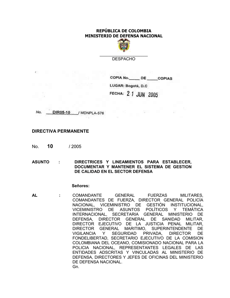 COPIA No Ministerio de la Defensa COPIA No Ministerio de la Defensa