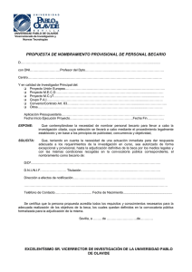 Propuesta de nombramiento provisional de personal becario