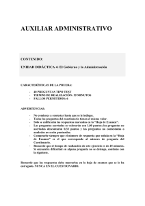 Test sobre la Gobierno y la Administracion del Estado