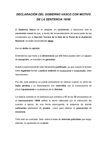 declaración del gobierno vasco con motivo de la