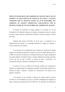 del gobierno de arag&oacute;n, por el que se modifica el reglamento de