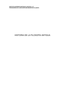HISTORIA DE LA FILOSOFÍA ANTIGUA  INSTITUTO SUPERIOR SANTIAGO EL MAYOR LL-27