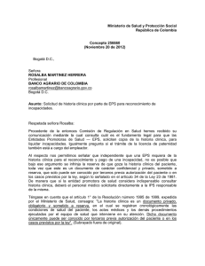 Ministerio de Salud y Protección Social República de Colombia Concepto 256660