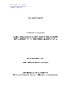 PLAN DE TESINA INDICADORES DE RIESGO Y CRISIS DEL SISTEMA